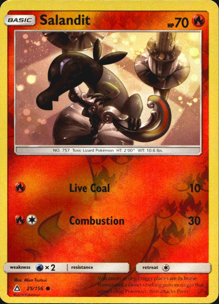 Salandit 25/156 Common Ultra Prism Pokemon Reverse Holo Near Mint