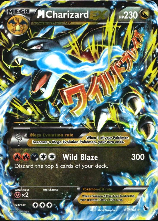 M Charizard EX 69/106 Holo Rare EX Flashfire Pokemon Near Mint