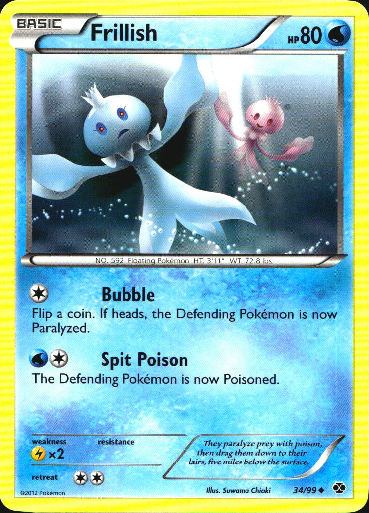 Frillish 34/99 Uncommon Next Destinies Pokemon Near Mint