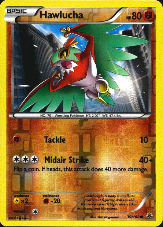 Hawlucha 39/108 Common Roaring Skies Pokemon Reverse Holo Near Mint