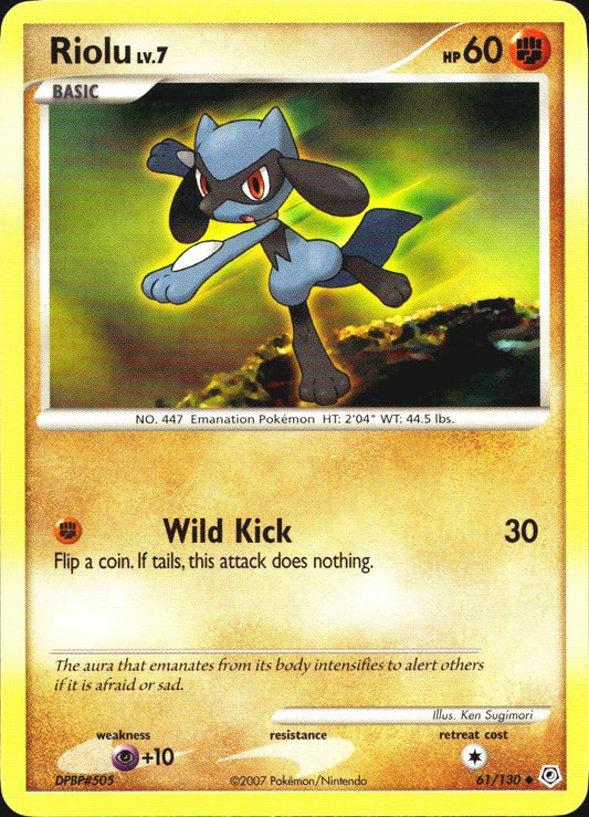 Riolu 61/130 Uncommon Diamond & Pearl Pokemon Near Mint