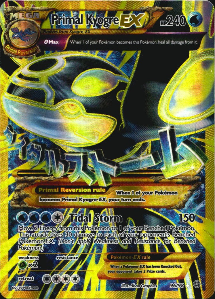 Primal Kyogre EX 96/98 Secret Rare Ancient Origins Pokemon Near Mint