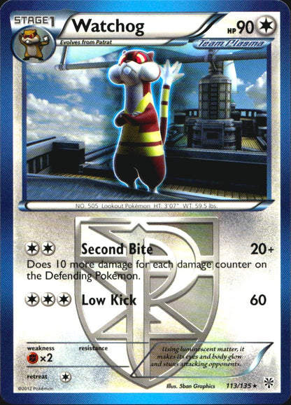 Watchog 113/135 Rare Plasma Storm Pokemon Near Mint