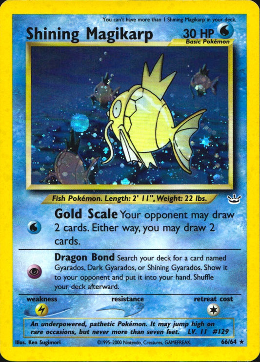 Shining Magikarp 66/64 Rare Shining Neo Revelation Pokemon Lightly Played
