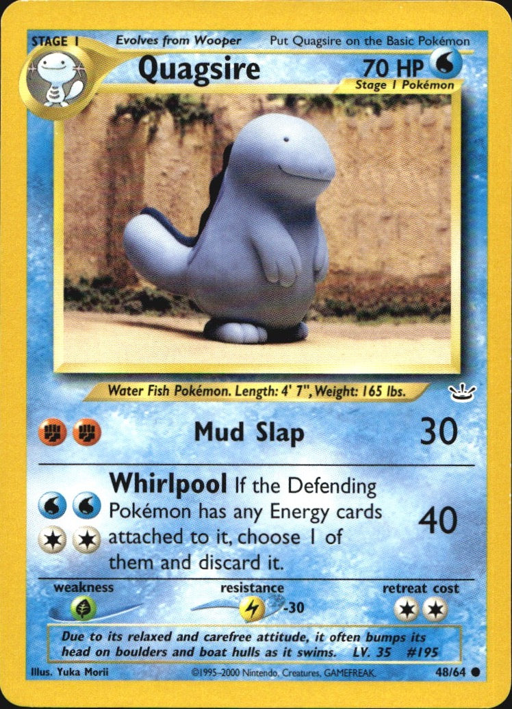 Quagsire 48/64 Common Neo Revelation Pokemon Near Mint