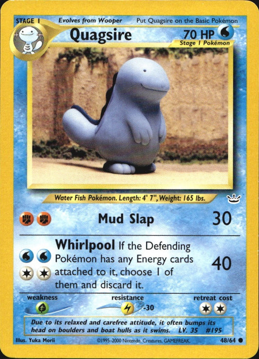 Quagsire 48/64 Common Neo Revelation Pokemon Near Mint