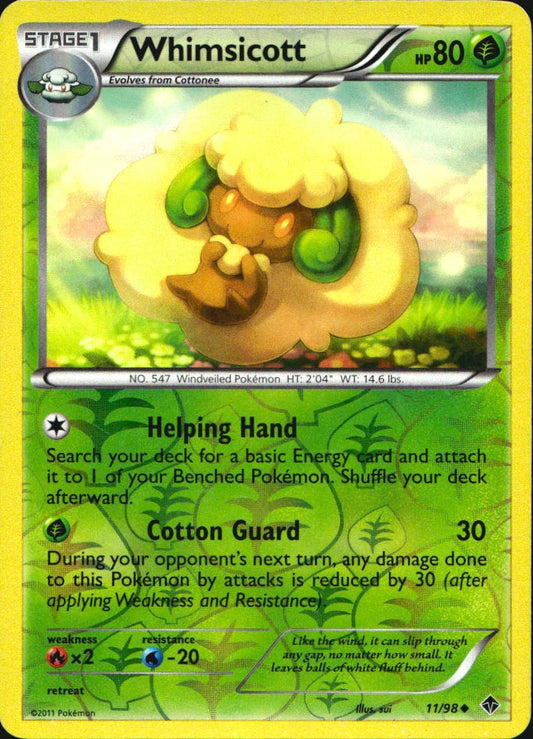 Whimsicott 11/98 Uncommon Emerging Powers Pokemon Reverse Holo Near Mint
