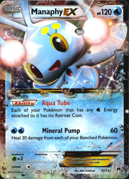 Manaphy EX 32/122 Holo Rare EX BREAKpoint Pokemon Near Mint
