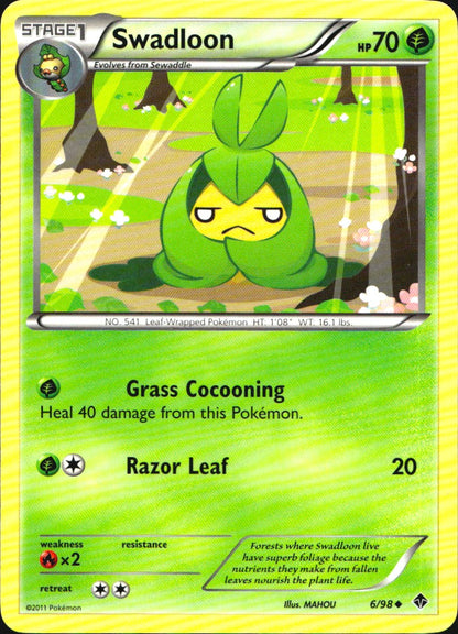 Swadloon 6/98 Uncommon Emerging Powers Pokemon Near Mint