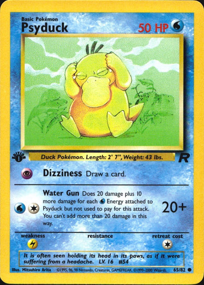 Psyduck 65/82 Common Team Rocket Pokemon 1st Edition Near Mint