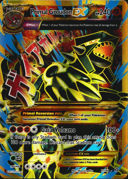 Primal Groudon EX 97/98 Secret Rare Ancient Origins Pokemon Near Mint