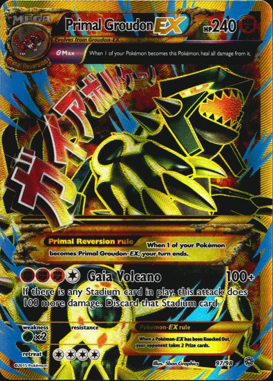 Primal Groudon EX 97/98 Secret Rare Ancient Origins Pokemon Near Mint