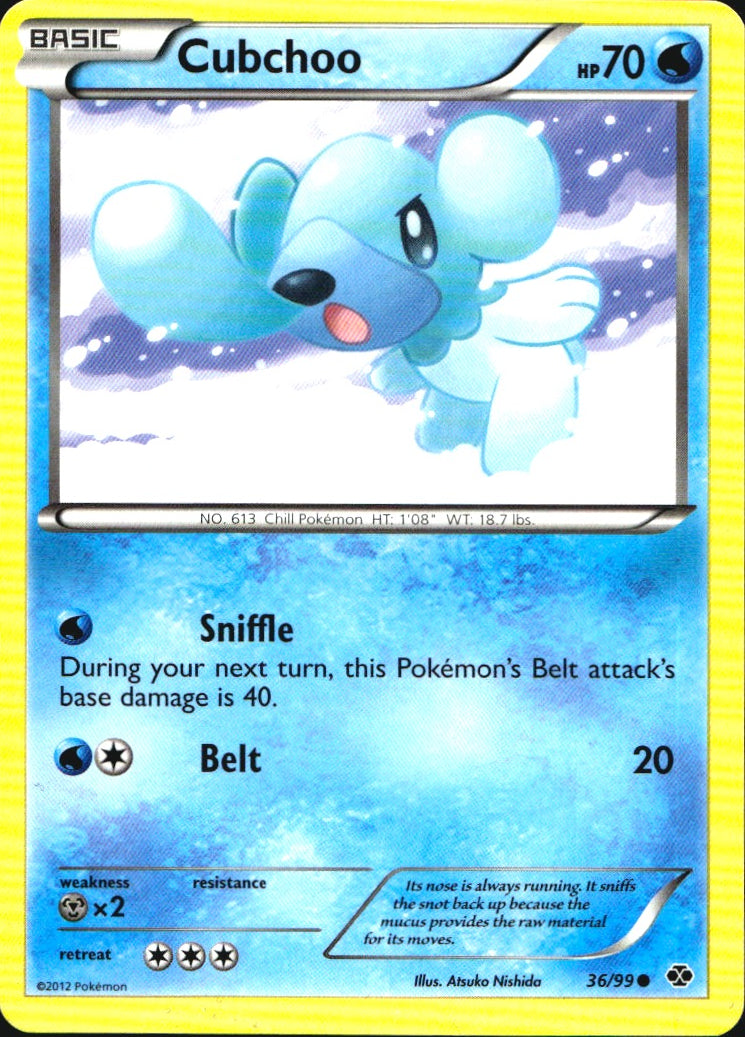 Cubchoo 36/99 Common Next Destinies Pokemon Near Mint