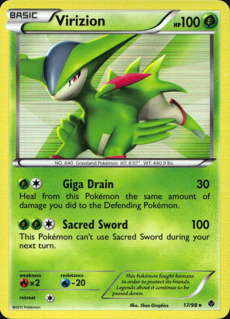 Virizion 17/98 Holo Rare Emerging Powers Pokemon Near Mint