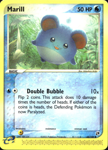 Marill 68/100 Common Sandstorm Pokemon Near Mint