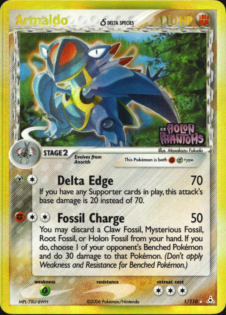 Armaldo 1/110 Holo Rare Holon Phantoms Pokemon Reverse Holo Near Mint