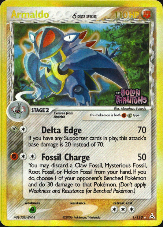 Armaldo 1/110 Holo Rare Holon Phantoms Pokemon Reverse Holo Near Mint