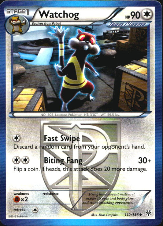 Watchog 112/135 Uncommon Plasma Storm Pokemon Near Mint