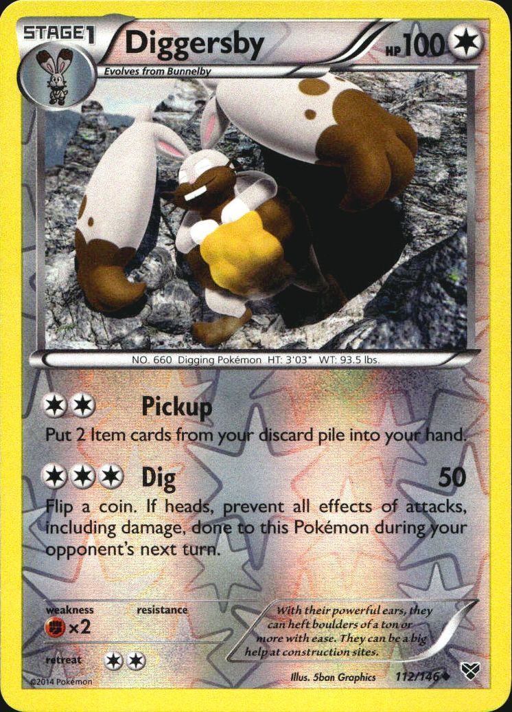 Diggersby 112/146 Uncommon XY Pokemon Reverse Holo Near Mint