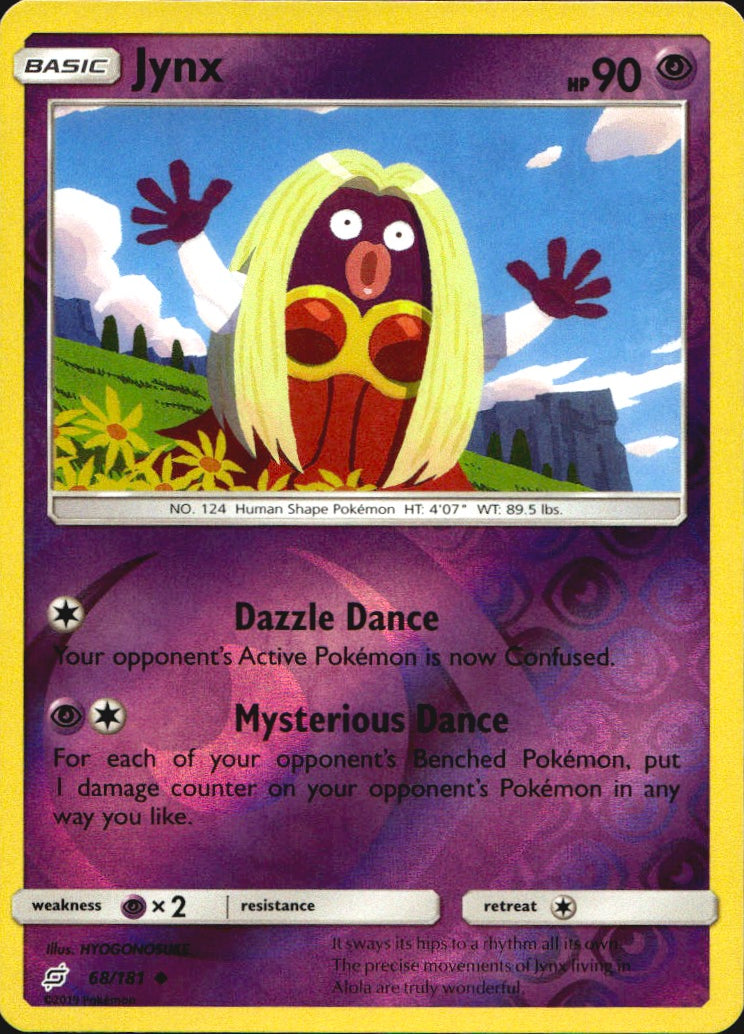 Jynx 68/181 Uncommon Team Up Pokemon Reverse Holo Near Mint