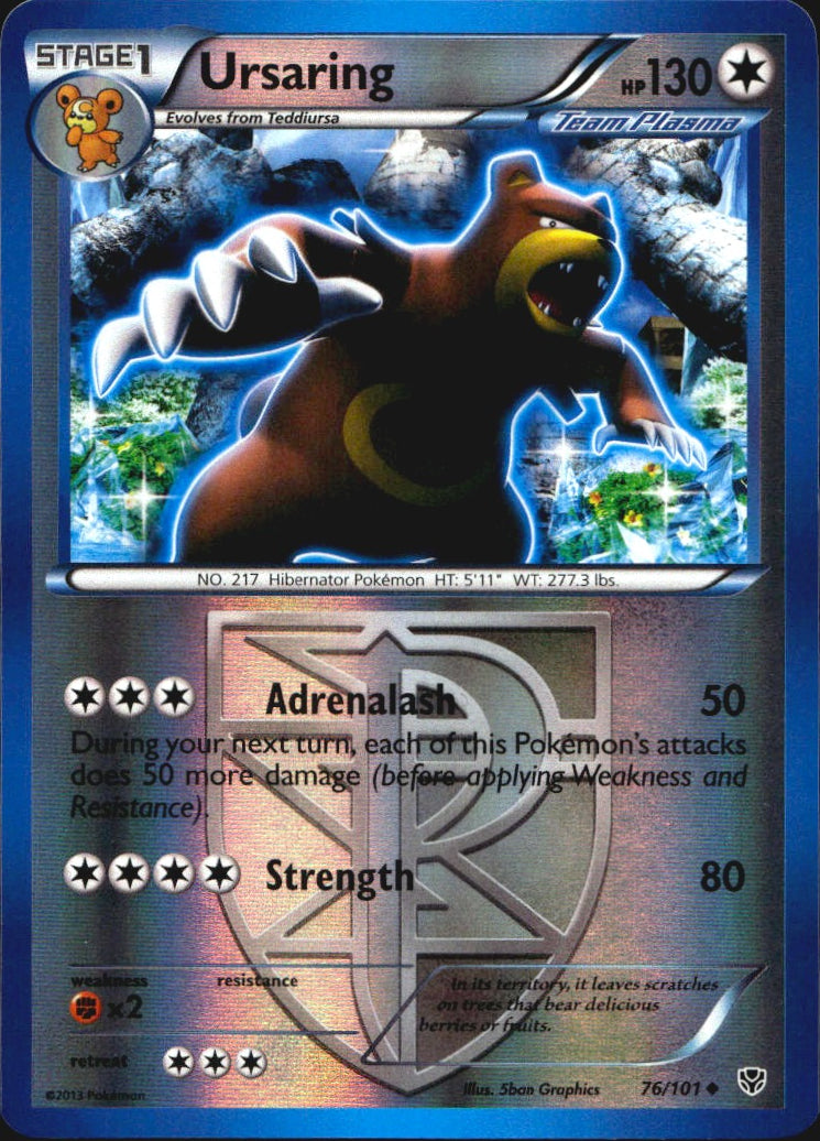 Ursaring 76/101 Uncommon Plasma Blast Pokemon Reverse Holo Near Mint