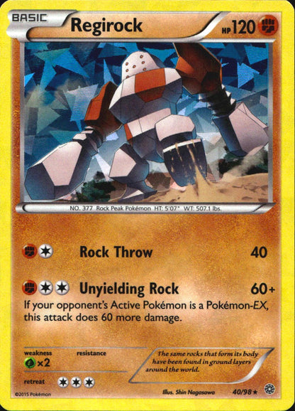Regirock 40/98 Rare Ancient Origins Pokemon Near Mint Cracked Ice
