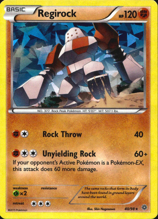 Regirock 40/98 Rare Ancient Origins Pokemon Near Mint Cracked Ice
