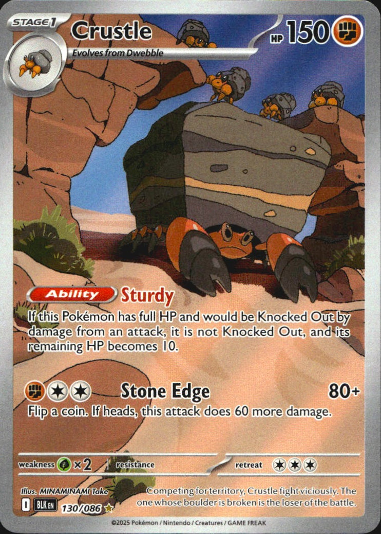Crustle 130/086 Illustration Rare Black Bolt Pokemon Near Mint