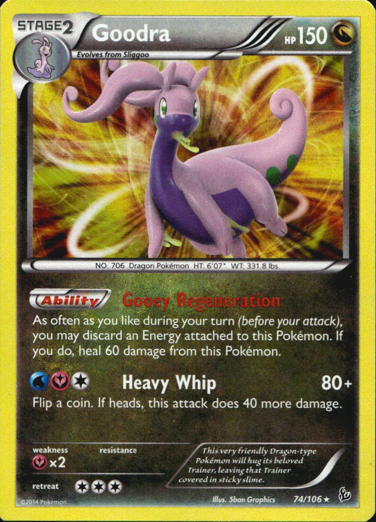 Goodra 74/106 Holo Rare Flashfire Pokemon Near Mint