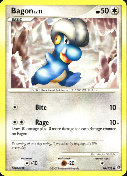 Bagon 76/132 Common Secret Wonders Pokemon Near Mint