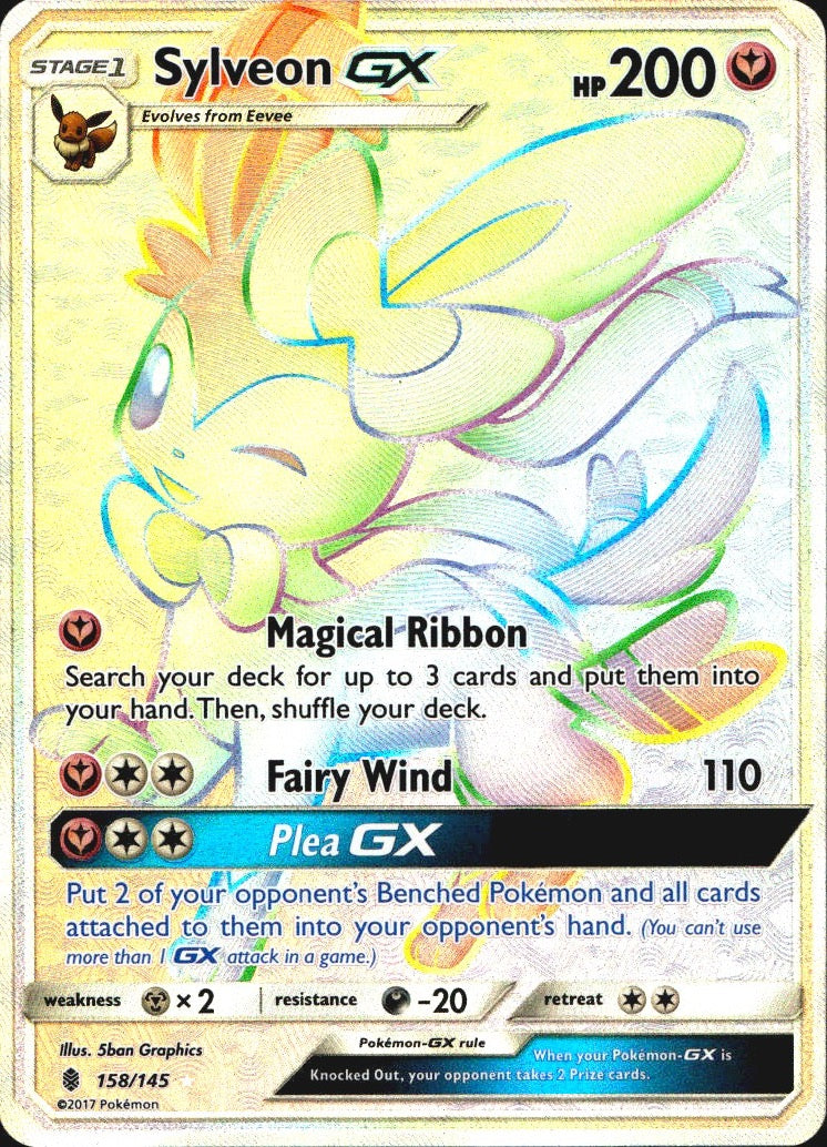 Sylveon GX 158/145 Rare Rainbow Guardians Rising Pokemon Near Mint