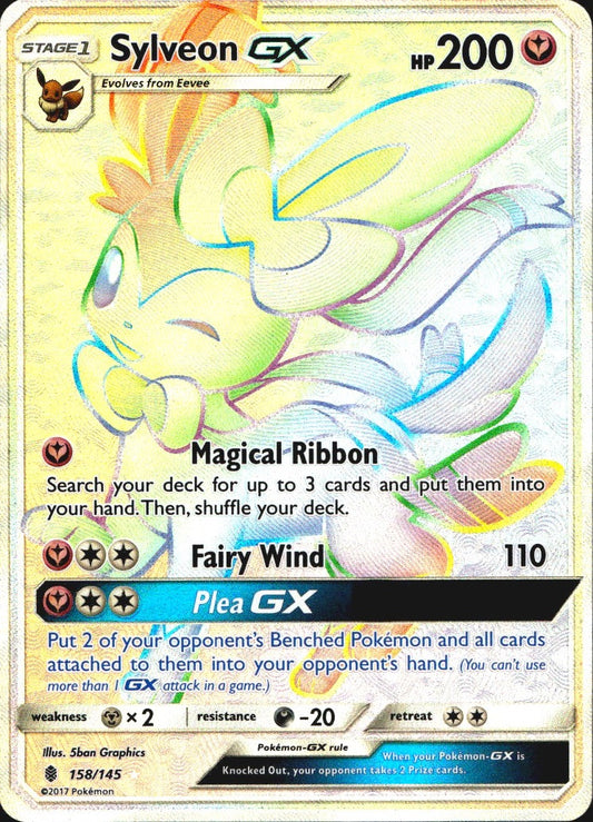 Sylveon GX 158/145 Rare Rainbow Guardians Rising Pokemon Near Mint