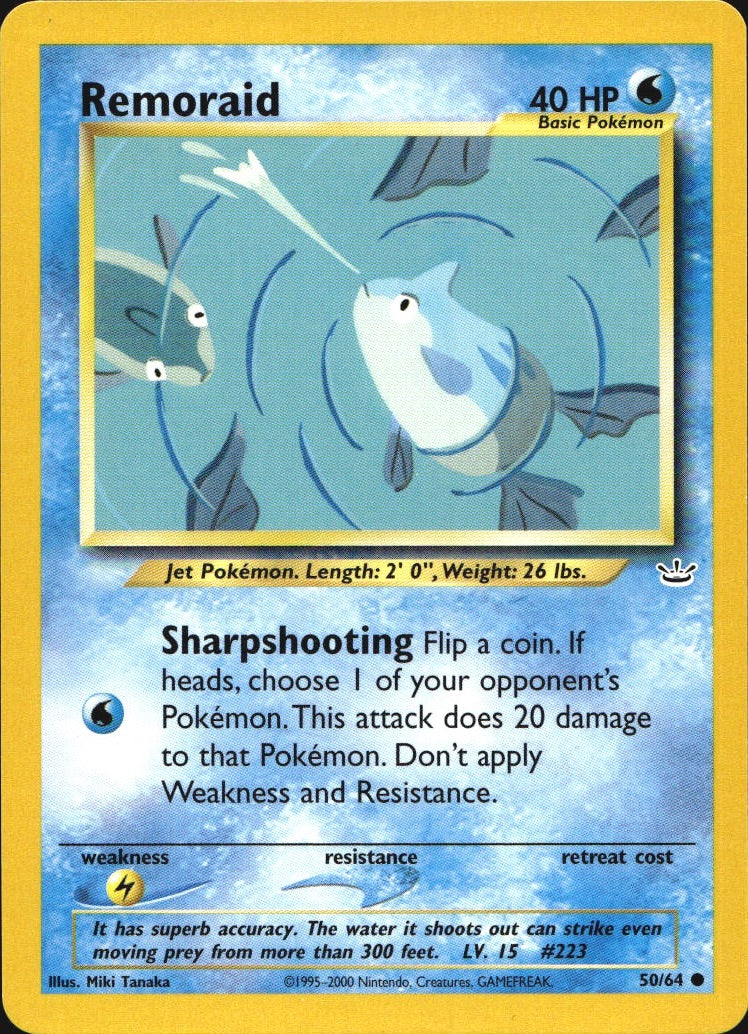 Remoraid 50/64 Common Neo Revelation Pokemon Near Mint