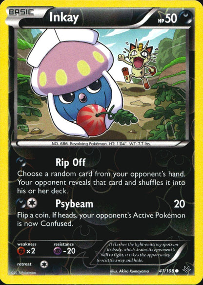 Inkay 41/108 Common Roaring Skies Pokemon Reverse Holo Near Mint