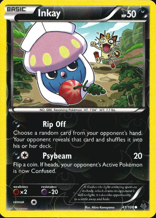 Inkay 41/108 Common Roaring Skies Pokemon Reverse Holo Near Mint