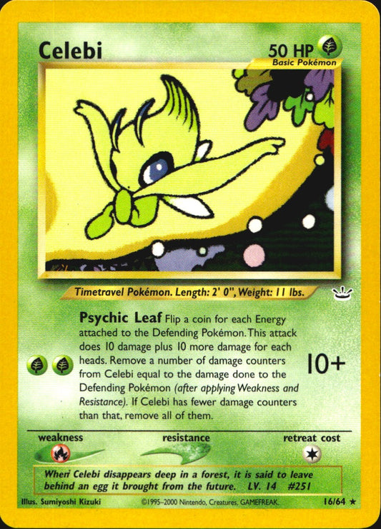 Celebi 16/64 Rare Neo Revelation Pokemon Near Mint
