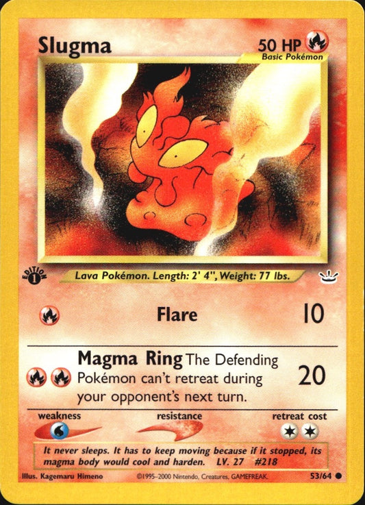 Slugma 53/64 Common Neo Revelation Pokemon 1st Edition Near Mint