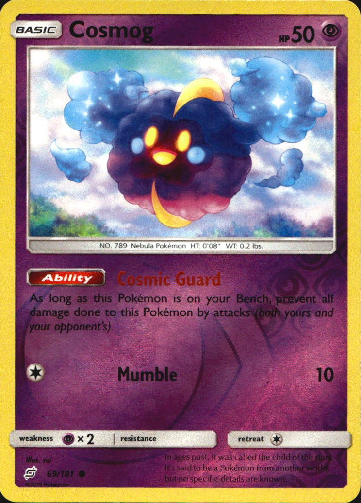 Cosmog 69/181 Common Team Up Pokemon Reverse Holo Near Mint