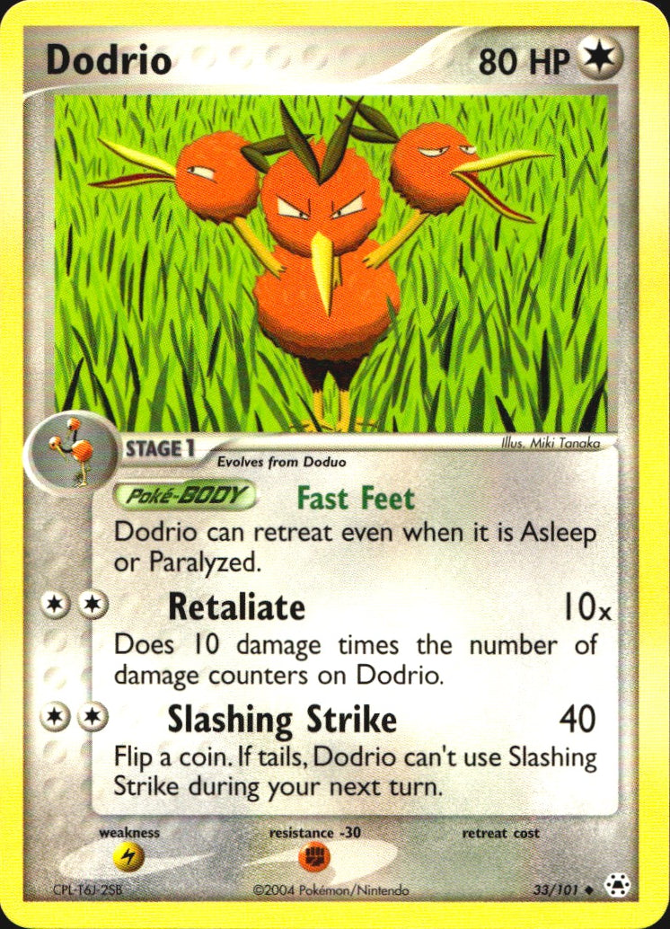 Dodrio 33/101 Uncommon Hidden Legends Pokemon Near Mint