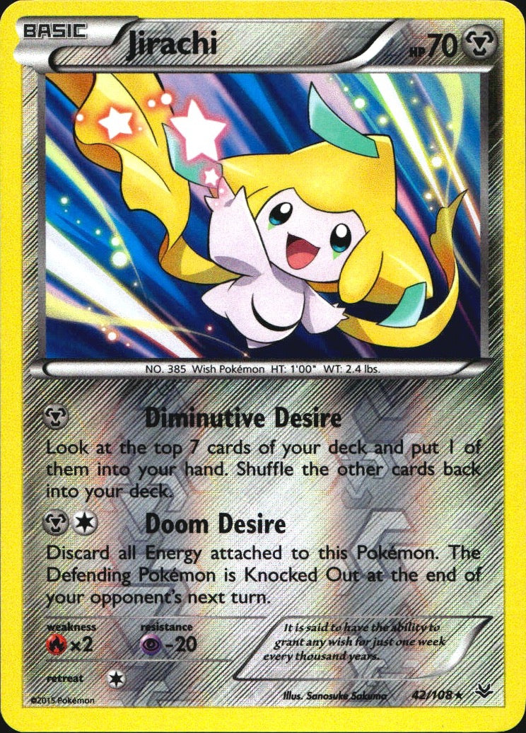 Jirachi 42/108 Holo Rare Roaring Skies Pokemon Reverse Holo Near Mint