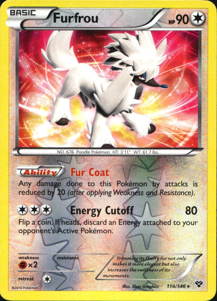 Furfrou 114/146 Holo Rare XY Pokemon Reverse Holo Near Mint
