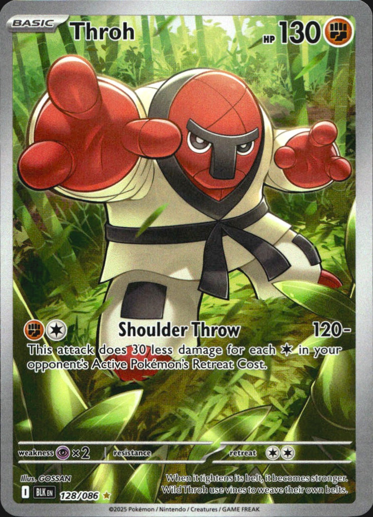 Throh 128/086 Illustration Rare Black Bolt Pokemon Near Mint