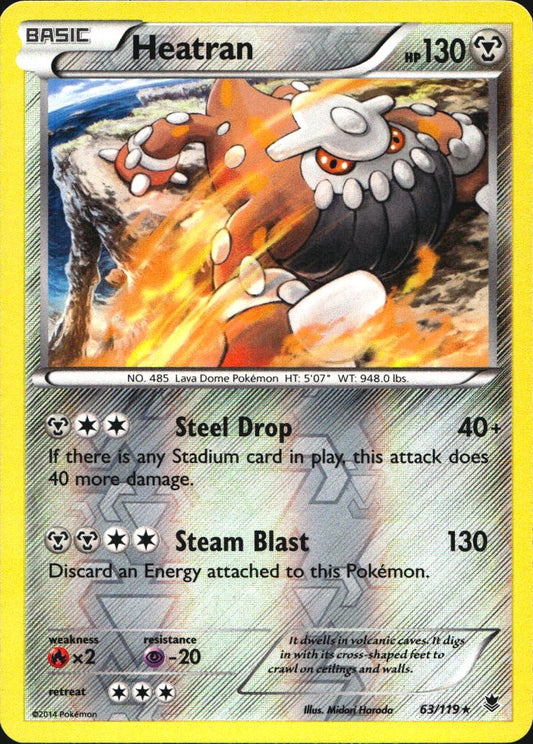Heatran 63/119 Holo Rare Phantom Forces Pokemon Reverse Holo Near Mint