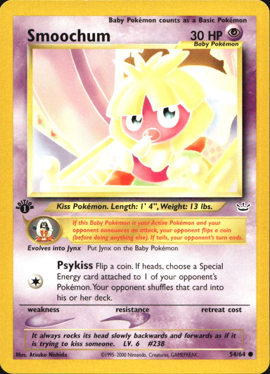 Smoochum 54/64 Common Neo Revelation Pokemon 1st Edition Near Mint