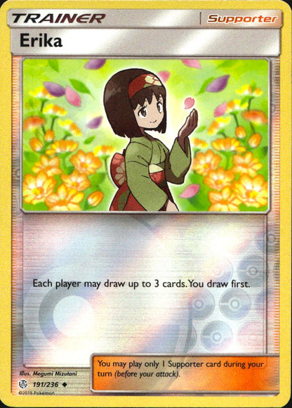 Erika 191/236 Uncommon Cosmic Eclipse Pokemon Near Mint