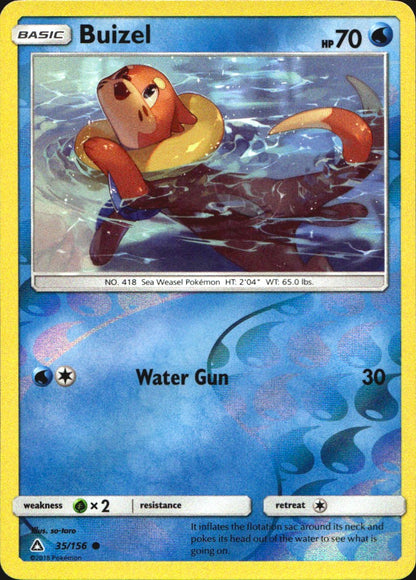 Buizel 35/156 Common Ultra Prism Pokemon Reverse Holo Near Mint