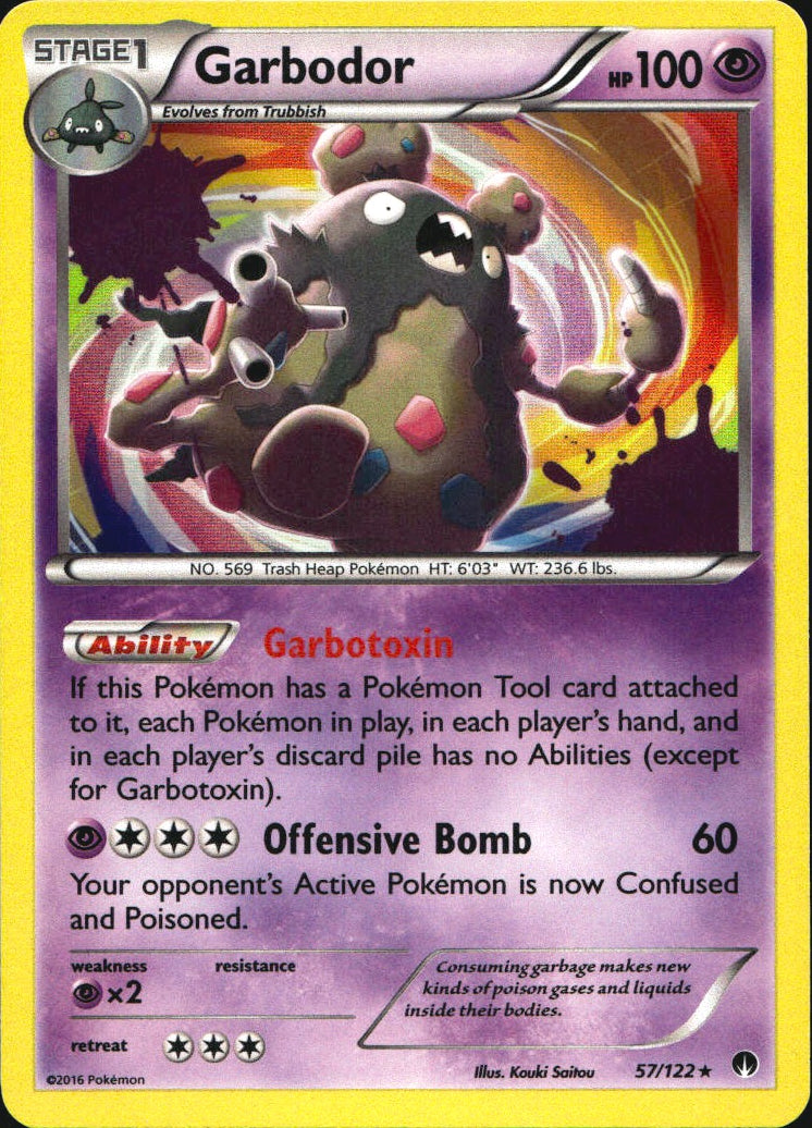 Garbodor 57/122 Holo Rare BREAKpoint Pokemon Near Mint