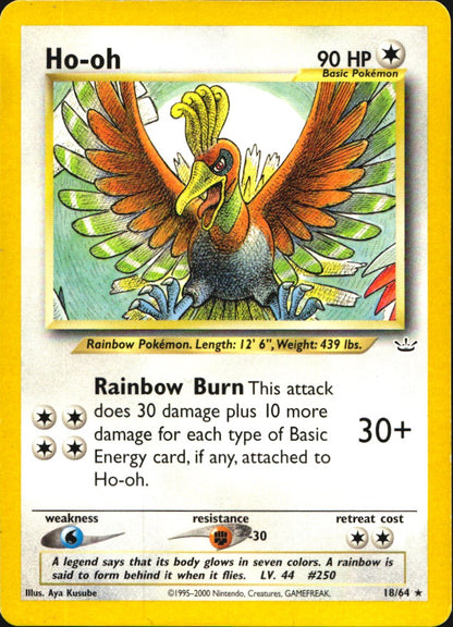 Ho-oh 18/64 Rare Neo Revelation Pokemon Lightly Played
