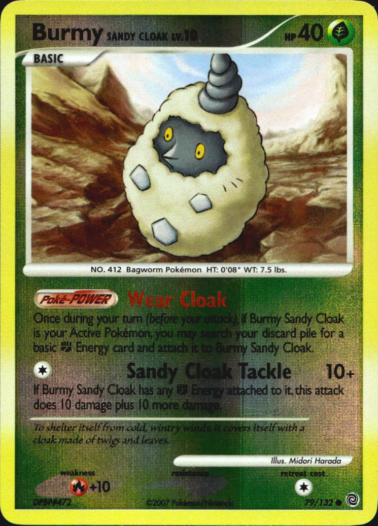Burmy Sandy Cloak 79/132 Common Secret Wonders Pokemon Reverse Holo Near Mint