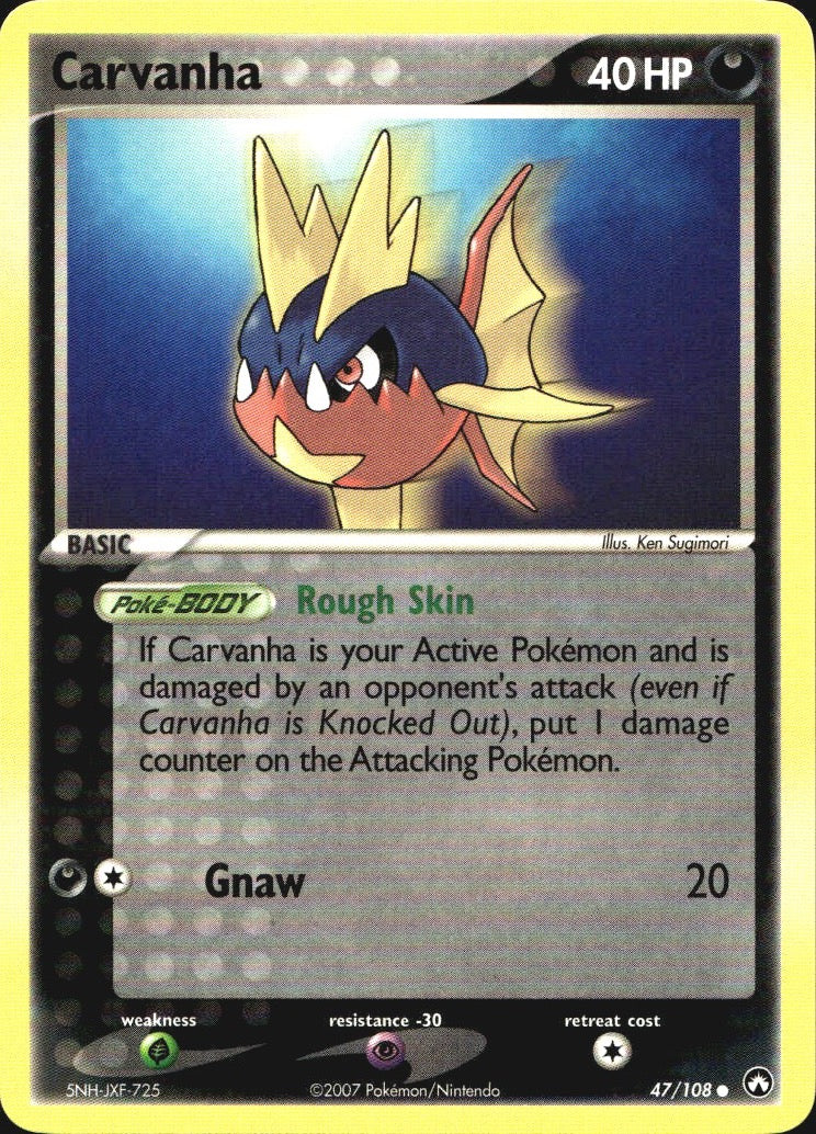Carvanha 47/108 Common Power Keepers Pokemon Near Mint
